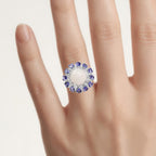 Opal Ring With Tanzanite 4.2 Carats Sterling Silver