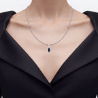 Blue Sapphire Pendant With Diamonds 2.24 Carats 10K White Gold