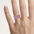 Ruby Ring With White Topaz 3.66 Carats Sterling Silver
