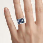 Blue Sapphire Ring 2.74 Carats Sterling Silver