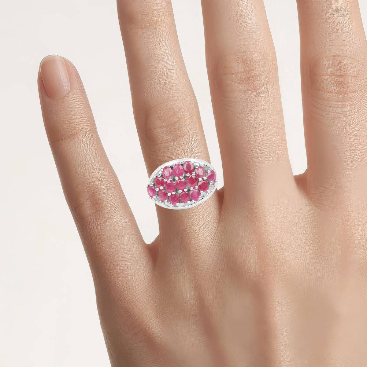 Ruby Ring 2.98 Carats Sterling Silver