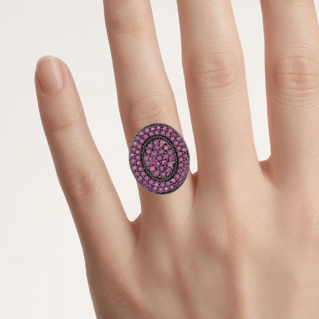 Ruby Ring 2.68 Carats Sterling Silver