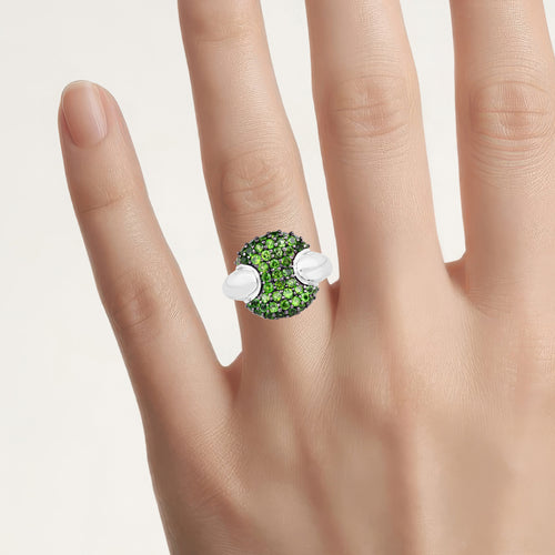 Chrome Diopside Ring 1.78 Carats Sterling Silver