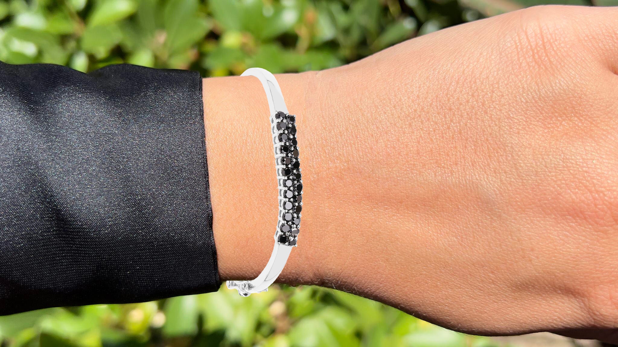 Black Diamond Bracelet 3.52 Carats Sterling Silver