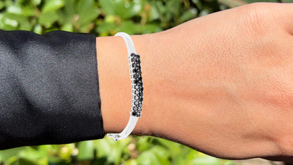 Black Diamond Bracelet 3.52 Carats Sterling Silver