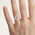 Morganite Flower Ring With Diamonds 1.12 Carats 14K Rose Gold