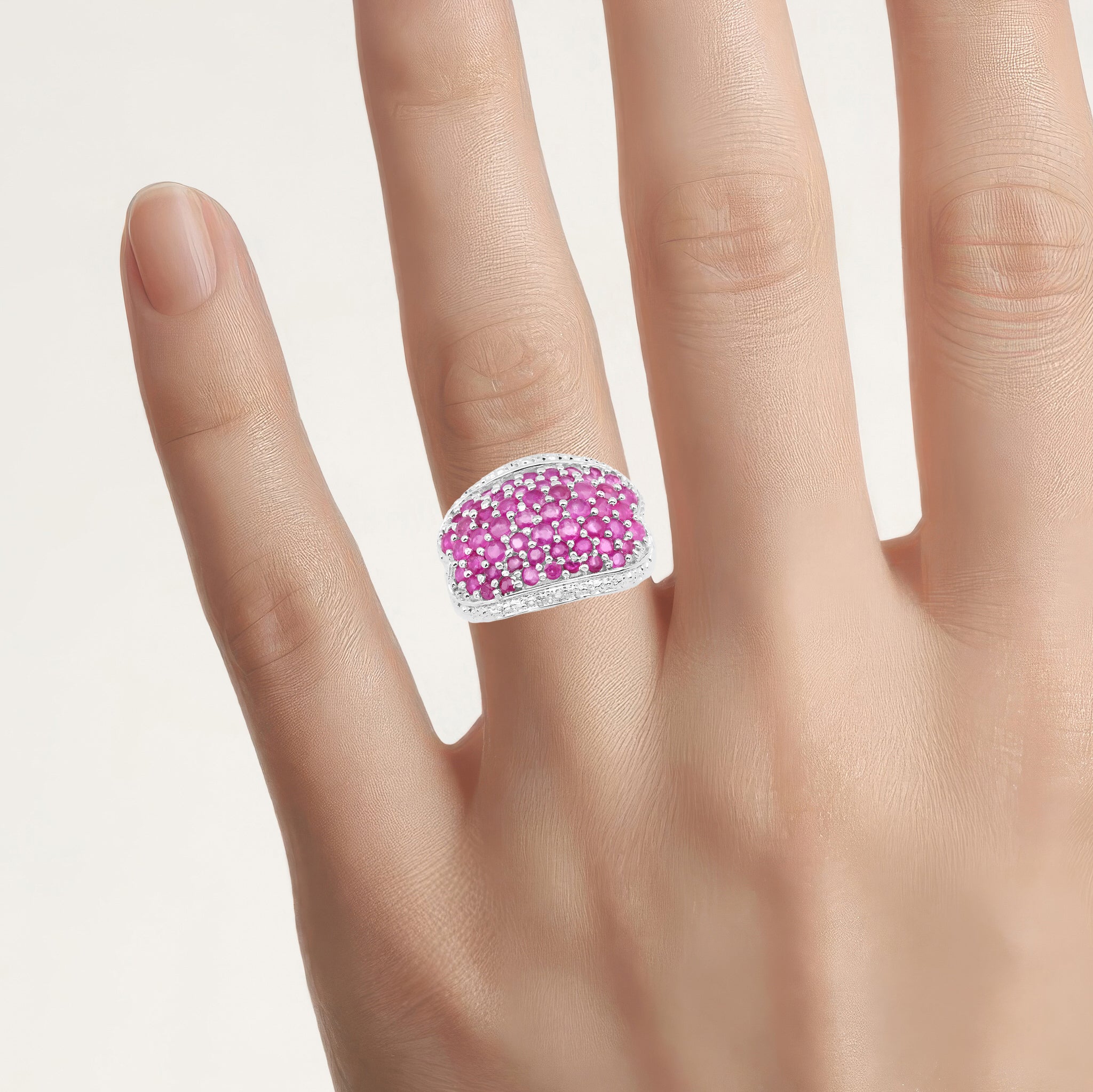Ruby Ring 2.72 Carats Sterling Silver
