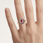 Ruby Ring With Diamonds 1.83 Carats 14K Yellow Gold