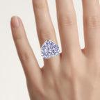 Tanzanite Heart Ring 3.88 Carats Sterling Silver