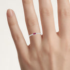 Ruby Ring With Diamonds 0.18 Carats 14K White Gold