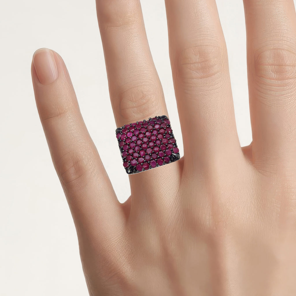 Ruby Ring 2.82 Carats Sterling Silver