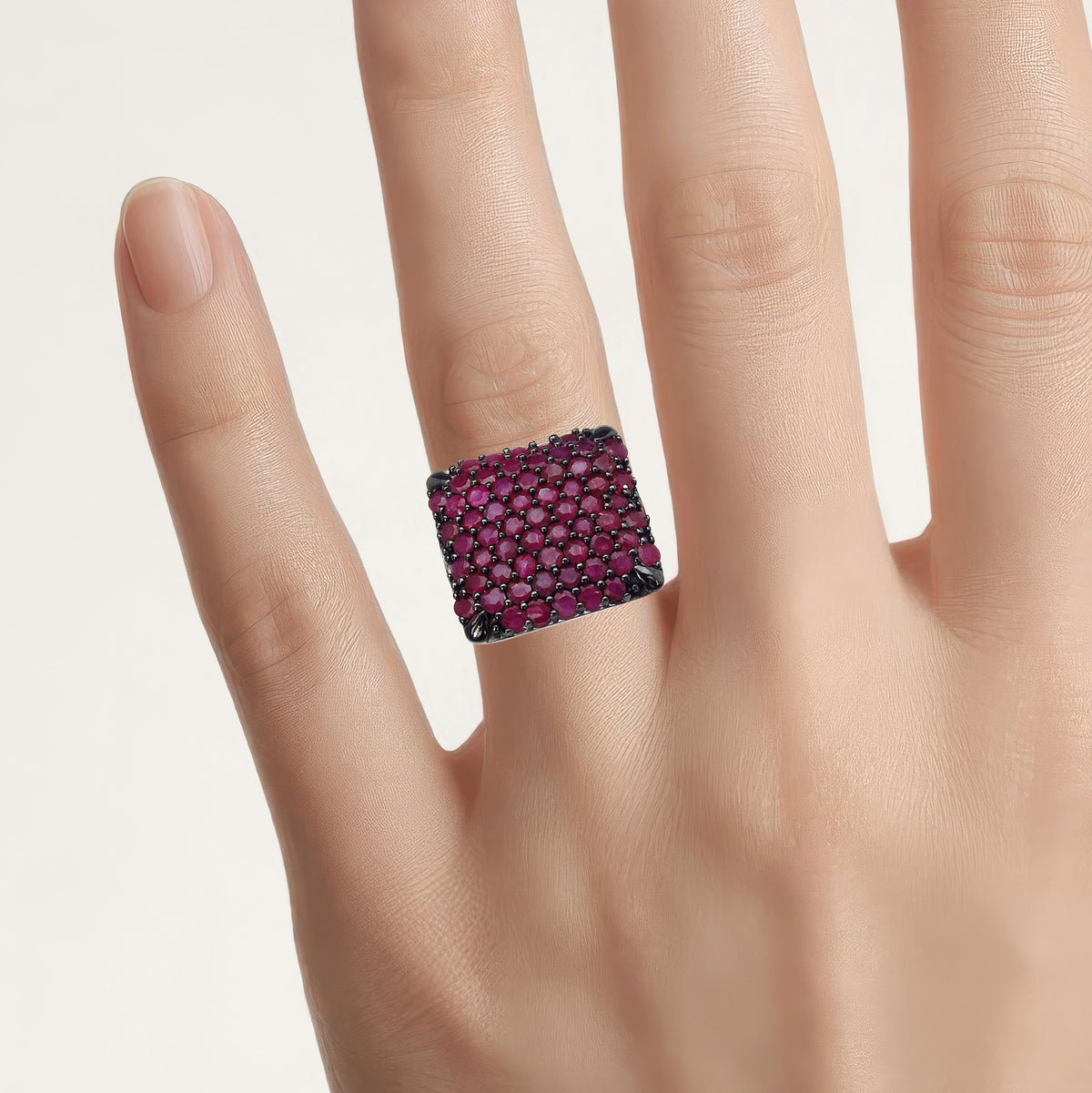 Ruby Ring 2.82 Carats Sterling Silver