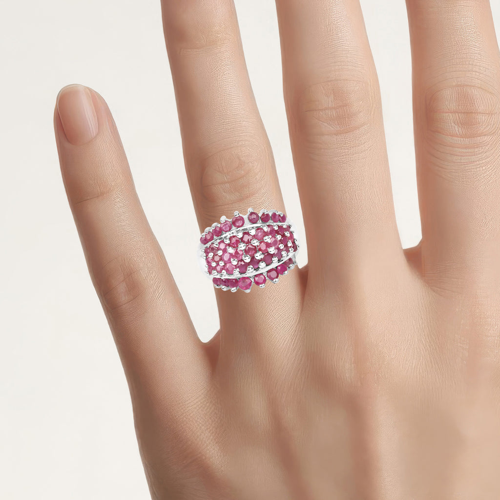 Ruby Ring 2.62 Carats Sterling Silver