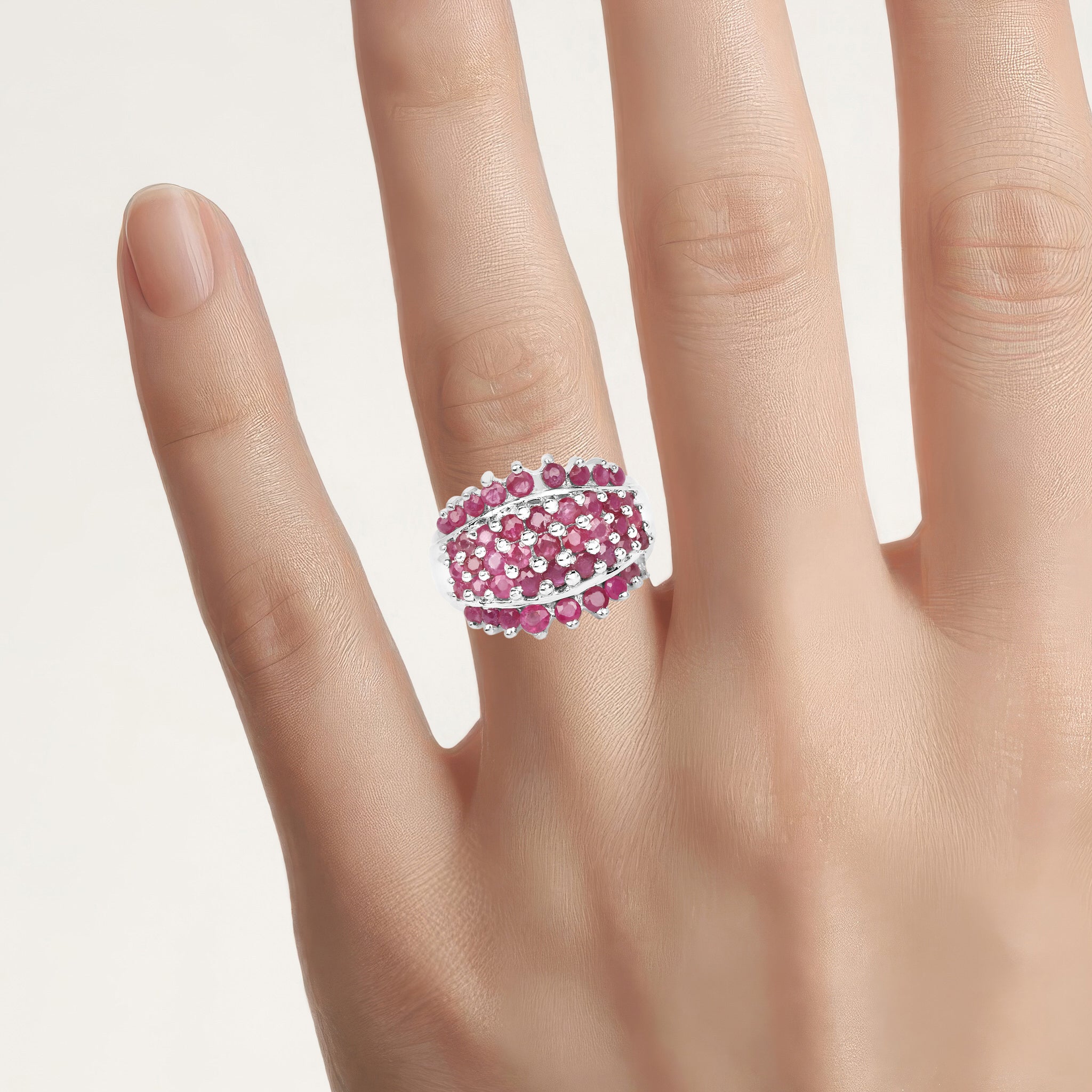 Ruby Ring 2.62 Carats Sterling Silver