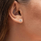 Morganite Stud Earrings 0.78 Carats Gold Plated Silver
