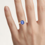 Blue Sapphire Ring With Diamonds 2.29 Carats 18K Yellow Gold