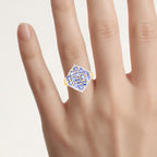 Tanzanite Ring 2.36 Carats Gold Plated Silver