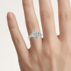 Multicolor Diamond Flower Ring 0.52 Carats Sterling Silver