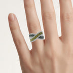 Multicolor Diamond Ring 1.4 Carats Sterling Silver