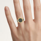 Multicolor Diamond Ring 0.42 Carats Sterling Silver