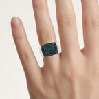 Blue Diamond Ring 0.78 Carats Sterling Silver