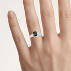 Green Tourmaline Ring With Diamonds 1.16 Carats 14K White Gold