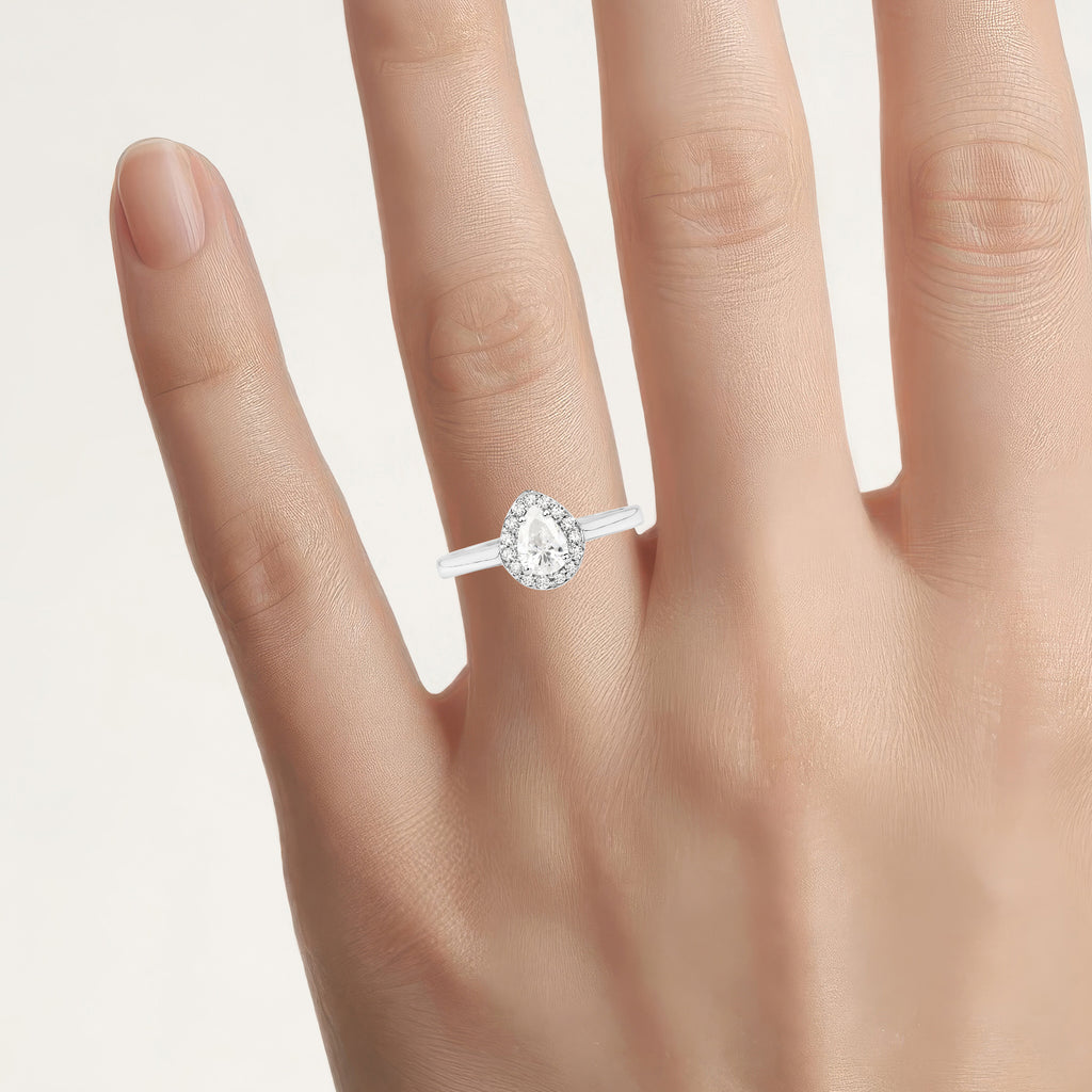 Diamond Ring 0.6 Carats 14K White Gold