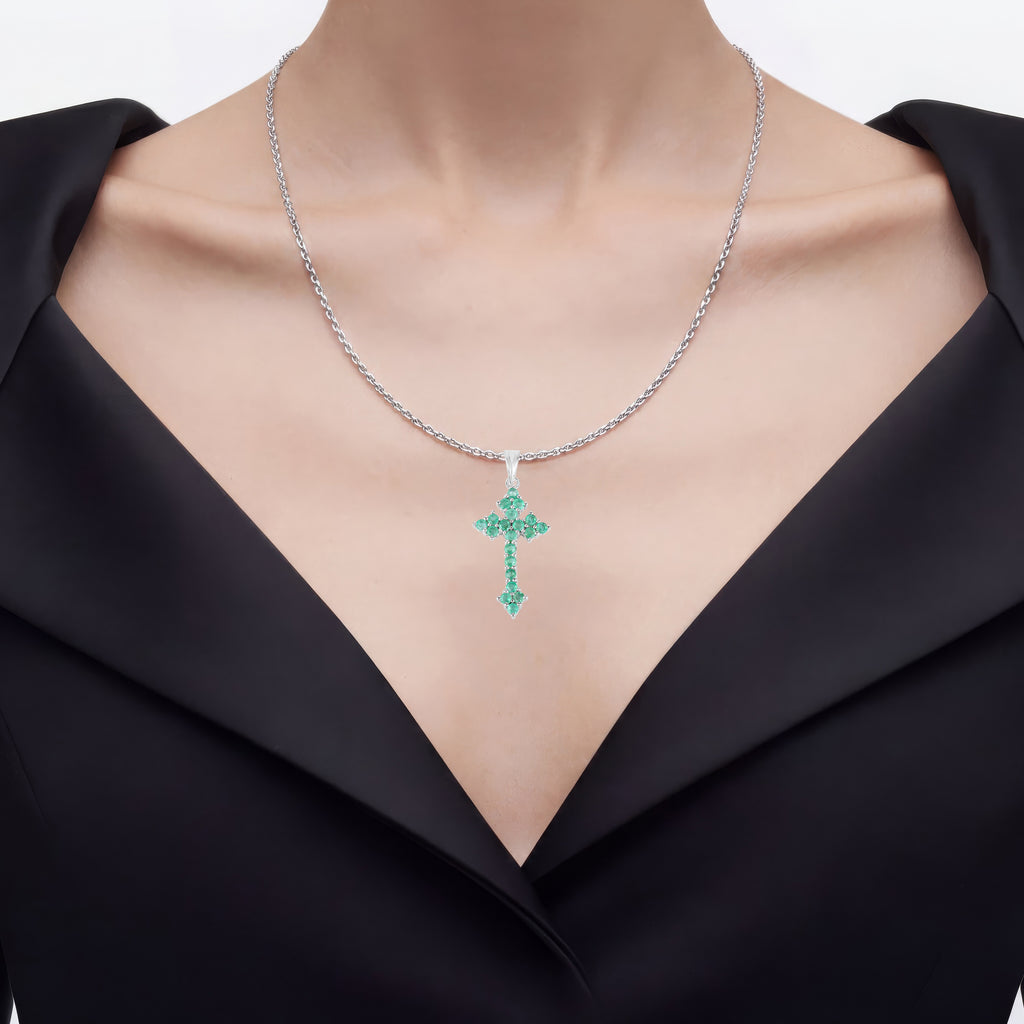 Zambian Emerald Pendant 1.98 Carats Sterling Silver
