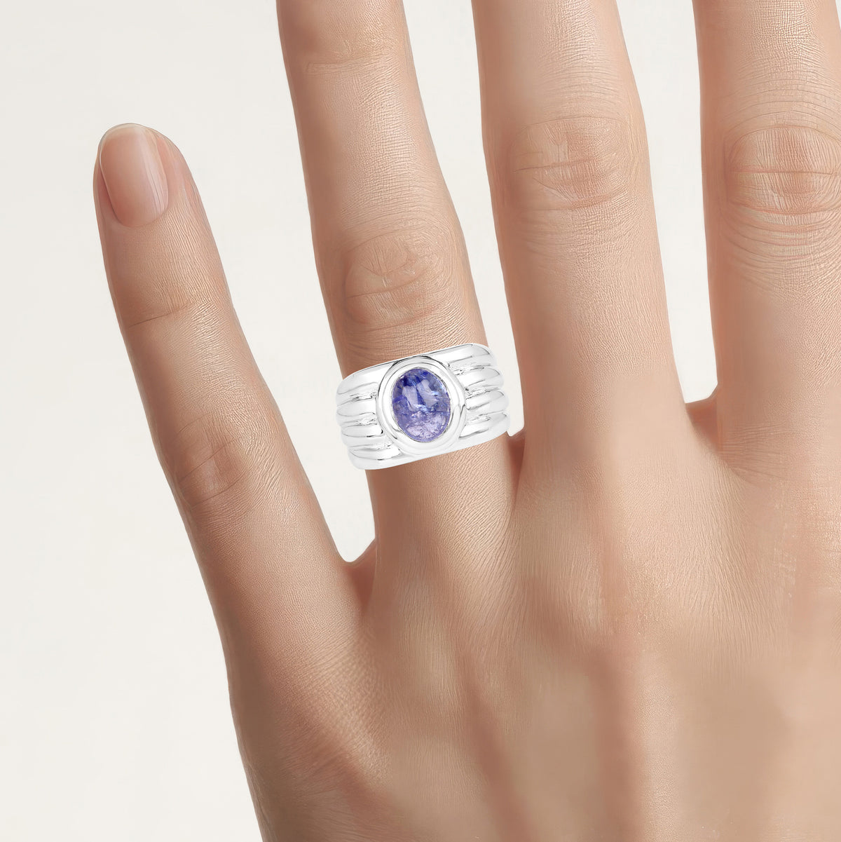 Tanzanite Ring 3.54 Carats Sterling Silver