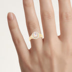 Morganite Ring With White Topaz 1.26 Carats Gold Plated Silver