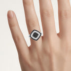 Multicolor Diamond Ring 0.52 Carats Sterling Silver