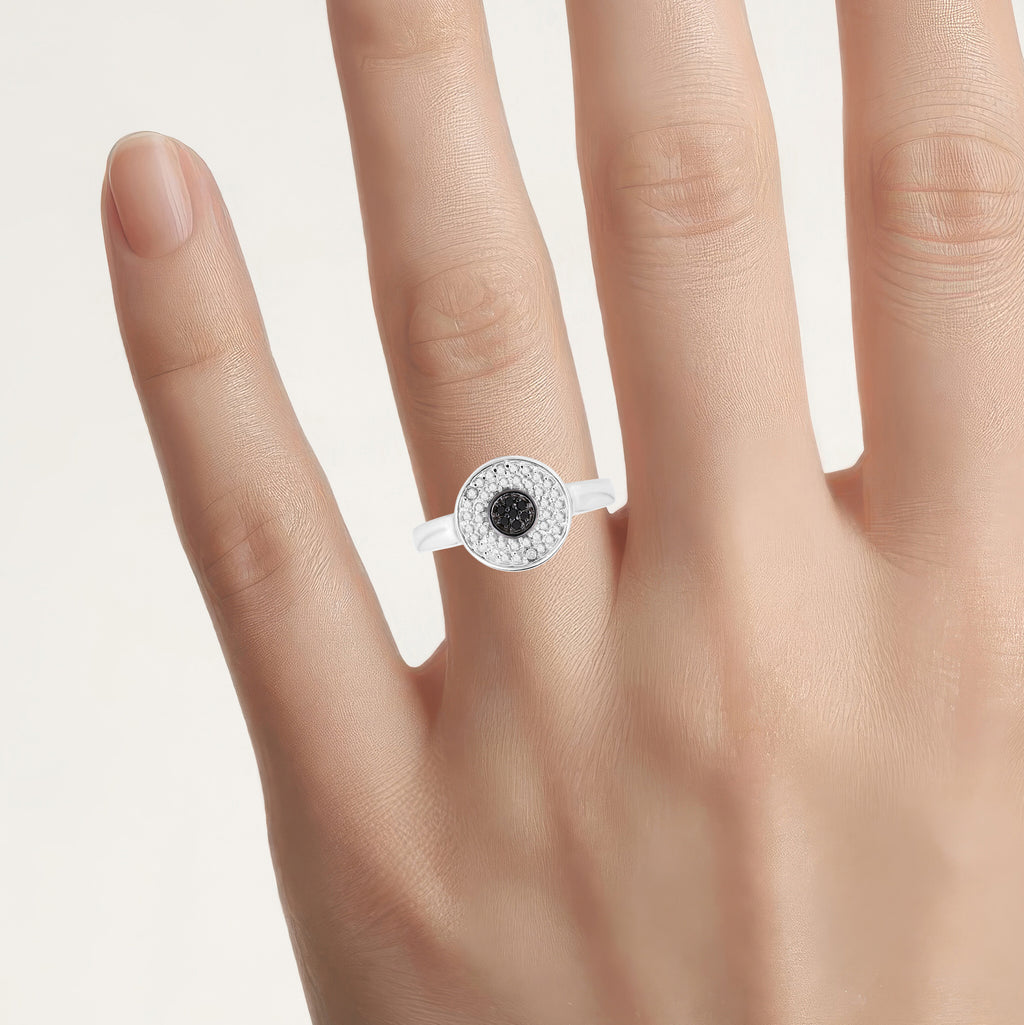 Multicolor Diamond Ring 0.18 Carats Sterling Silver