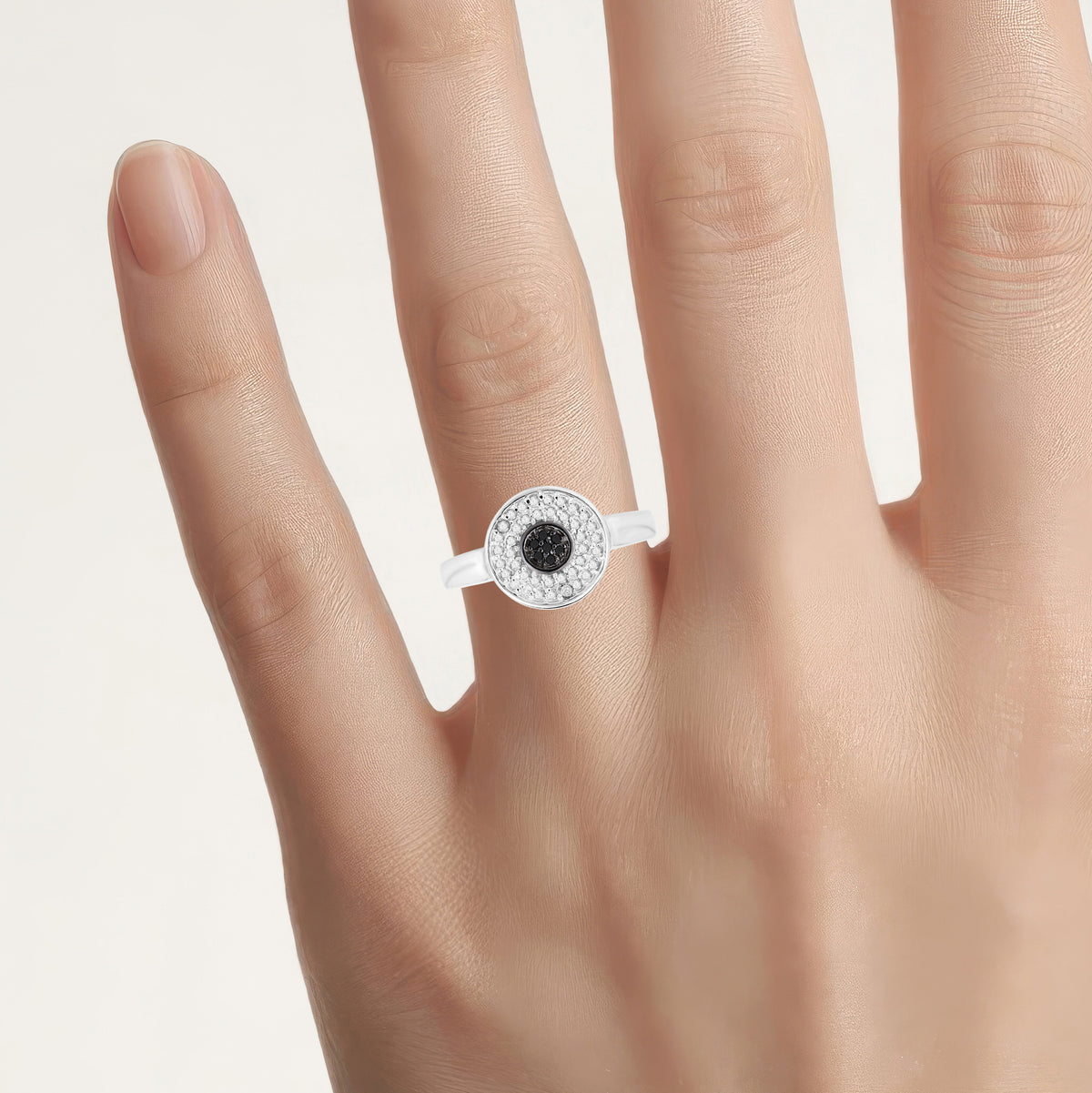 Multicolor Diamond Ring 0.18 Carats Sterling Silver