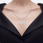 Swiss Blue Topaz Pendant 6.08 Carats Sterling Silver