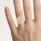 Moonstone Ring 12.7 Carats Gold Plated Silver