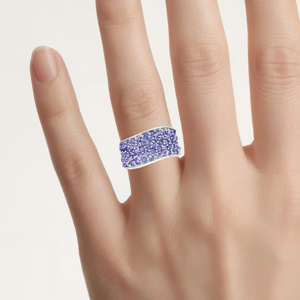 Tanzanite Ring 2.12 Carats Sterling Silver