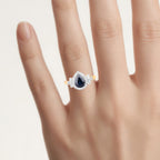 Blue Sapphire Ring With Diamonds 1.5 Carats 14K Yellow Gold