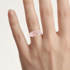 Morganite Ring 1.48 Carats Gold Plated Silver