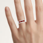 Garnet Ring 0.98 Carats Sterling Silver