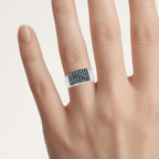 Blue Diamond Ring 0.46 Carats Sterling Silver