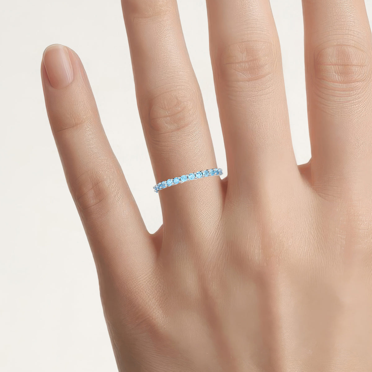 Swiss Blue Topaz Ring 0.92 Carats Sterling Silver