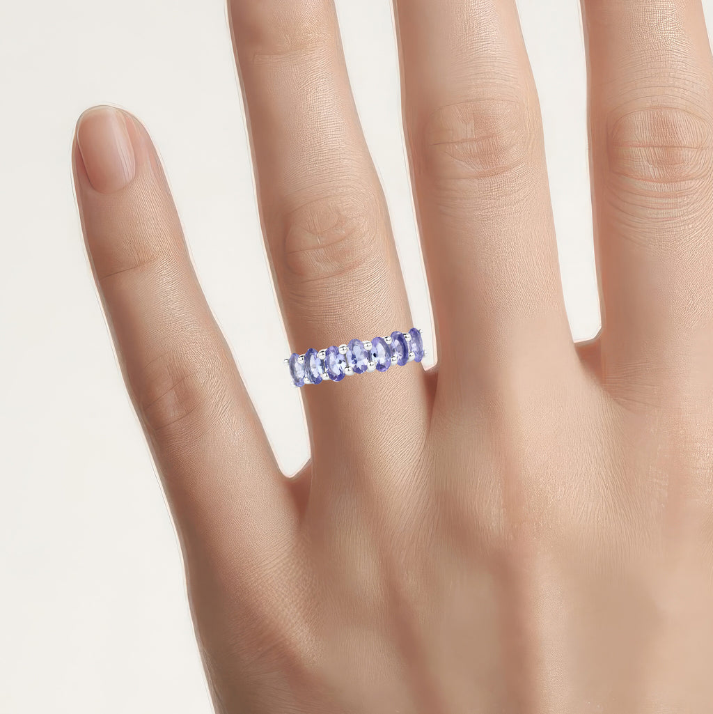 Tanzanite Ring 1.74 Carats Sterling Silver