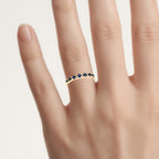 Blue Sapphire Ring With Diamonds 0.34 Carats 14K Yellow Gold