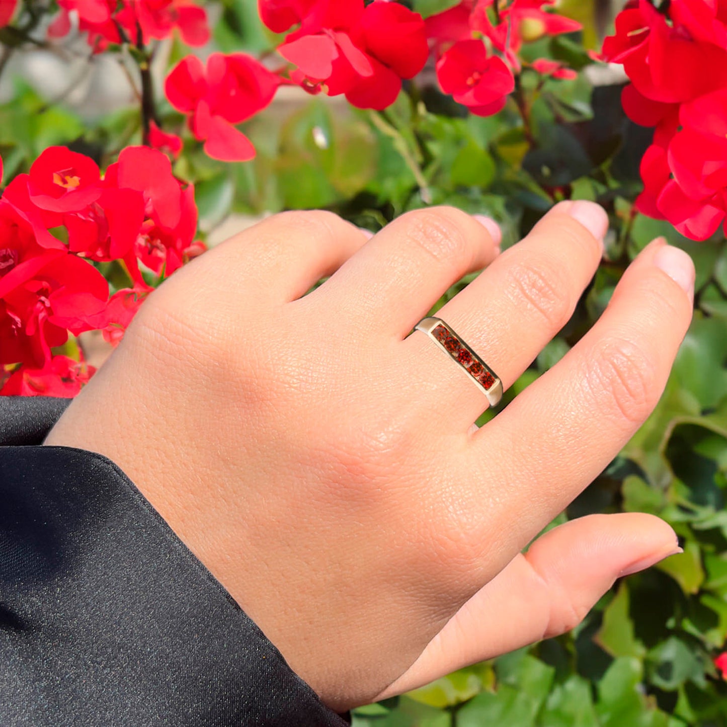 Red Diamond Ring 0.35 Carats 9K Yellow Gold