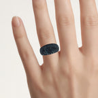 Blue Diamond Ring 0.8 Carats Sterling Silver