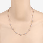 Morganite Necklace 4.84 Carats Gold Plated Silver