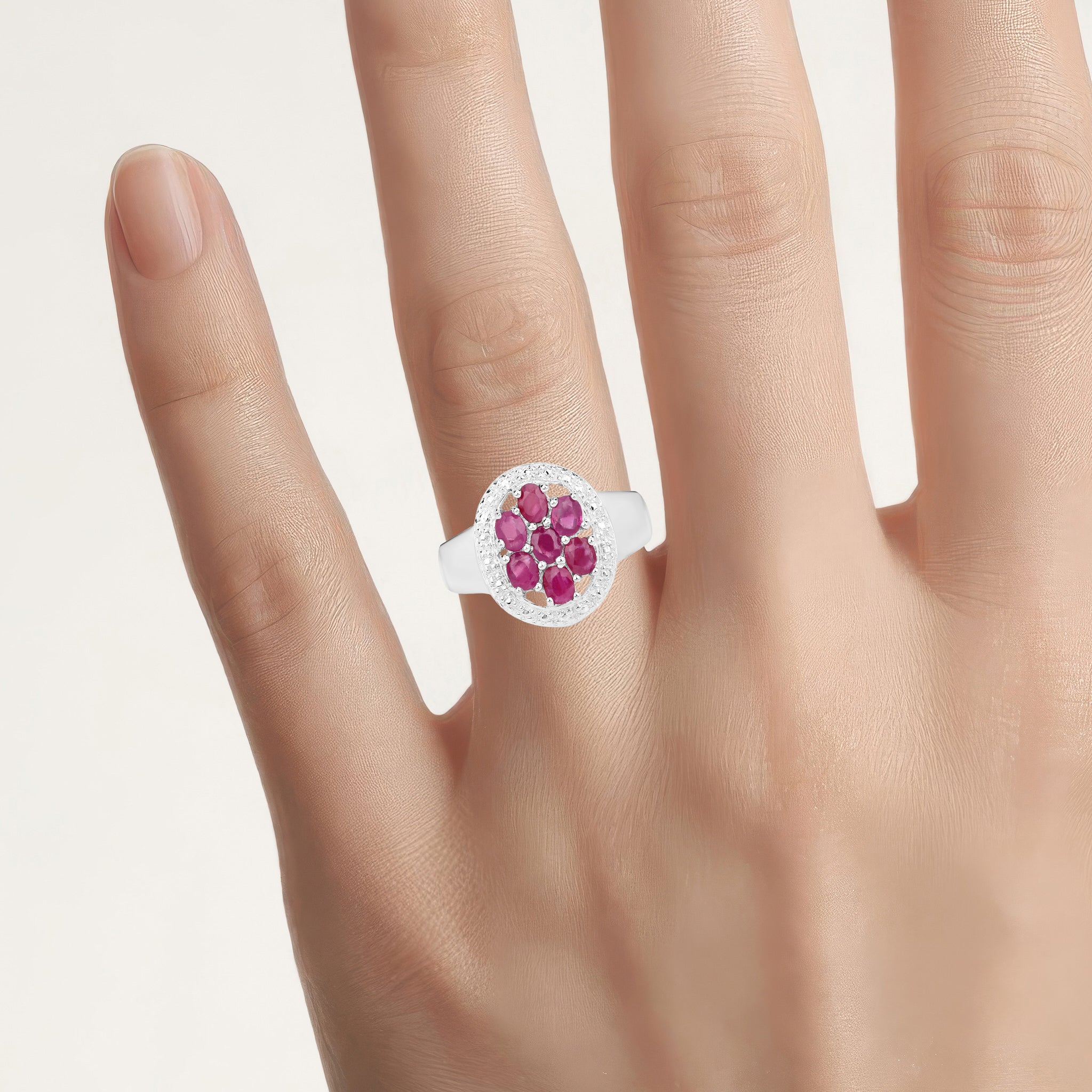 Ruby Ring 1.52 Carats Sterling Silver