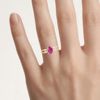 Ruby Ring With Diamonds 0.92 Carats 14K Yellow Gold