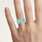 Emerald Ring With White Topaz 2.52 Carats Sterling Silver