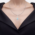 Swiss Blue Topaz Pendant 5.24 Carats Sterling Silver